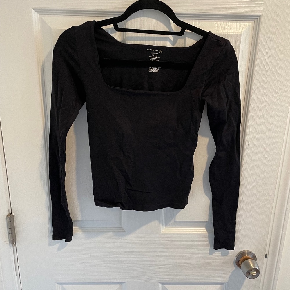 Free people intimately long sleeve black tank